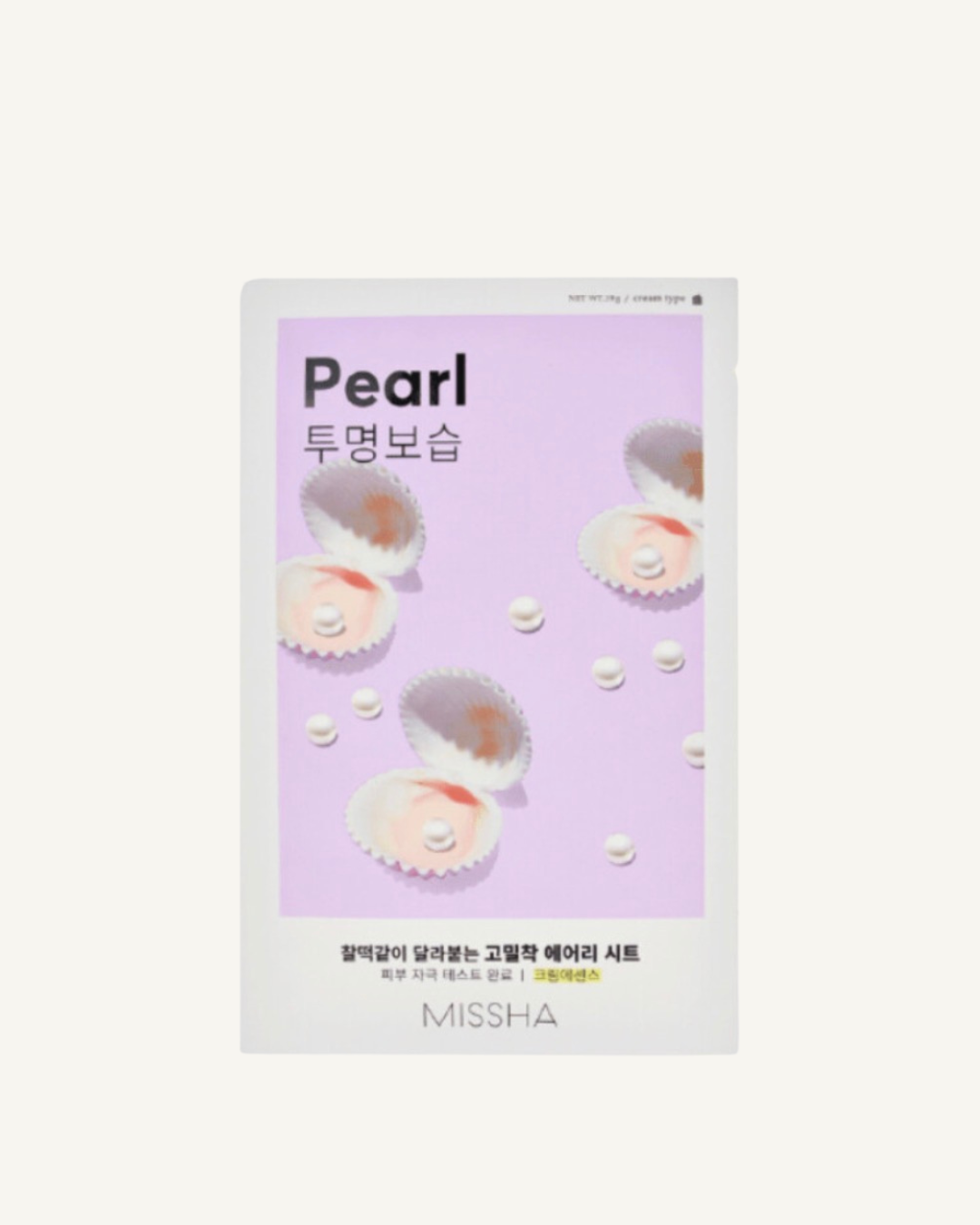 MISSHA Airy Fit Sheet Mask Pearl | Luminosidad intensa, efecto glow