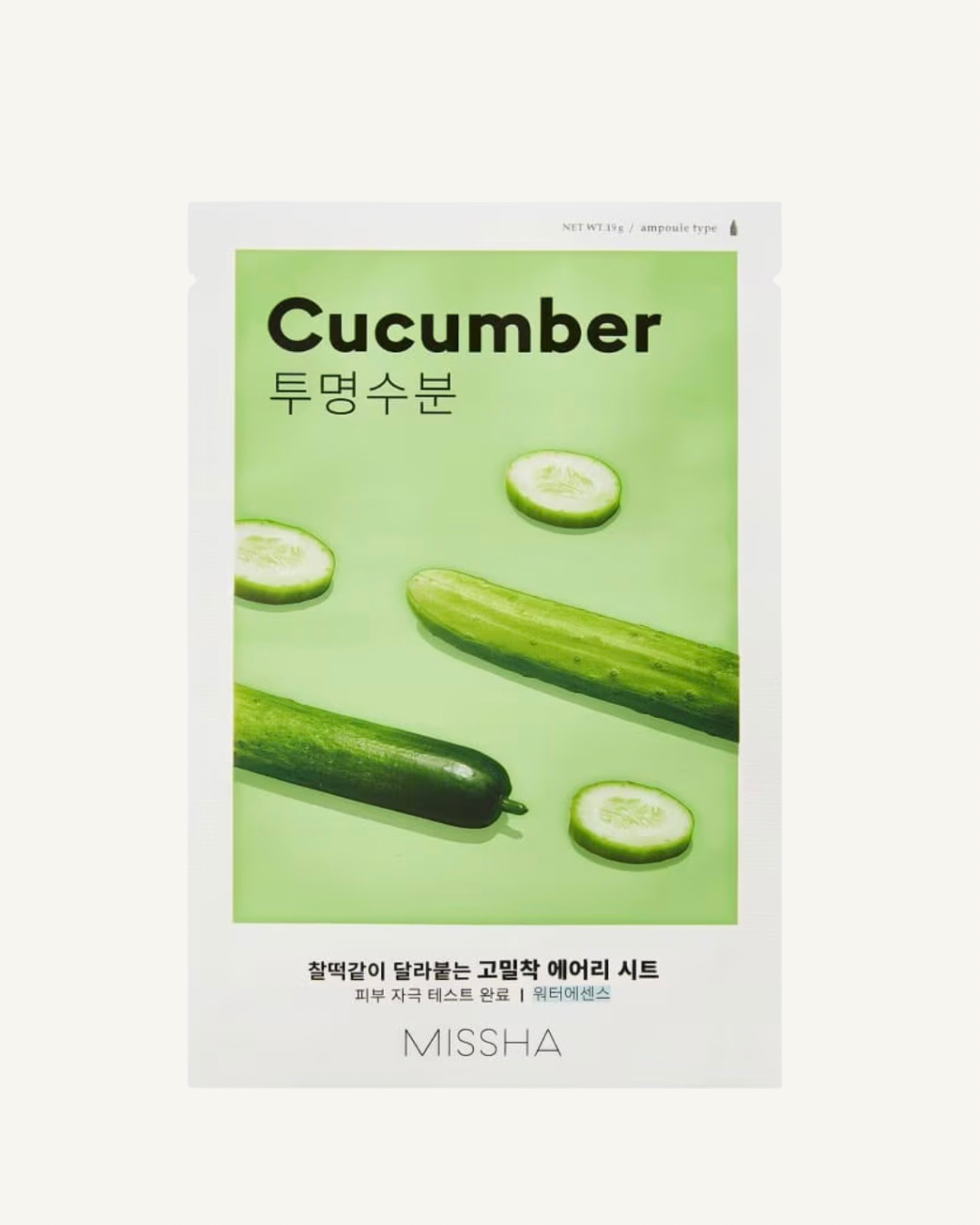 MISSHA Airy Fit Sheet Mask Cucumber – Refrescante e hidratante