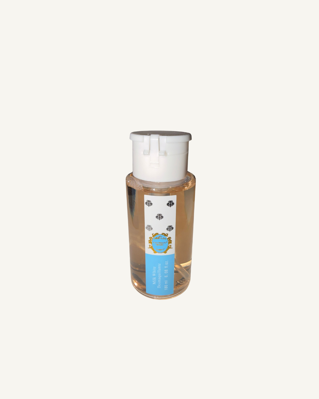 Desmaquillante Milk White Kiss Beauty 180 ml – Limpiador Facial con Ácido Hialurónico