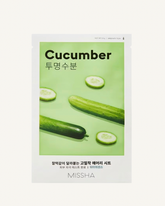 MISSHA Airy Fit Sheet Mask Cucumber – Refrescante e hidratante